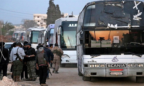 Cerca de 4.000 terroristas y familiares abandonaron Ghouta Oriental